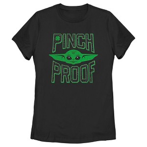 Women's Star Wars: The Mandalorian St. Patrick's Day Grogu Pinch Proof T-Shirt - 1 of 4