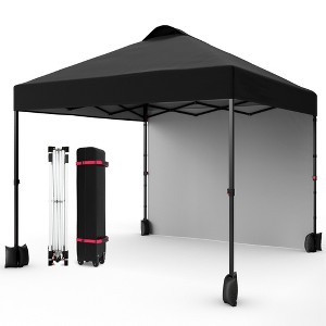 10x10 Pop Up Canopy Tent, Instant Portable Shelter with Wheeled Bag and Silver Coated Top, Adjustable Heights Gazebo with Sidewall, Outdoor Sun Shade - 1 of 4