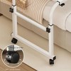 Mobile Bed Desk Adjustable Height, Overbed Table with 4 Lockable Wheels, Curved Edge Design Laptop Table for Home Office Hospital Bedroom, White - 4 of 4