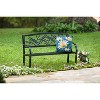 Evergreen Dragonfly Metal Garden Bench - Black - 3 of 3