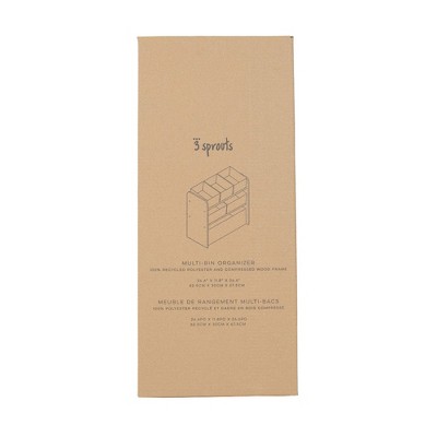 Cream Multi-Bin Toy Organizer with Recycled Fabric Bins