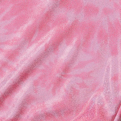 Lands' End Kids Chlorine Resistant Sporty Hi-Neck Racer Back One Piece Swimsuit - Large - Pink/Foil/Tie Dye — фото 3