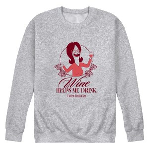 Men's Bob's Burgers Wine Helps Me Drink Linda Graphic Fleece
