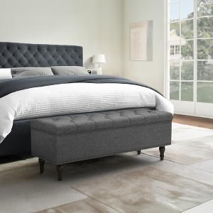 Arceso 51 Inch  Bedroom Bench，Fabric Upholstered Entryway Bench with Wooden Legs, Bench for Bedroom, Entryway, Living Room - 1 of 4