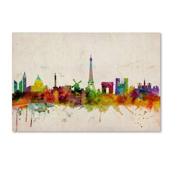22" x 32" Paris Skyline by Michael Tompsett - Trademark Fine Art