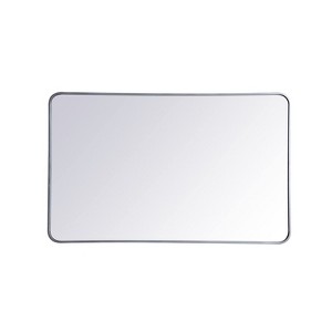 Elegant Lighting Soft corner metal rectangular mirror 30x48 inch in Silver - 1 of 4