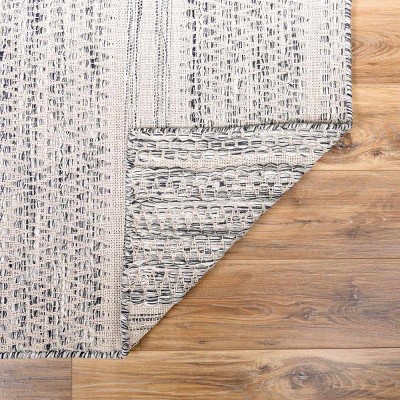 Arabi Black and Gray Handwoven Wool 6' x 9' Area Rug