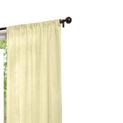 Ivory Faux Silk Sheer Rod Pocket Curtain Panel 50 x 72 in