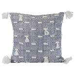 Hand Woven 18x18" Outdoor Decorative Throw Pillow with Hand Tied Tassels - Foreside Home & Garden