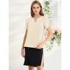 INSPIRE CHIC Women's Cutout Round Neck Cap Sleeve Casual Top - 3 of 4