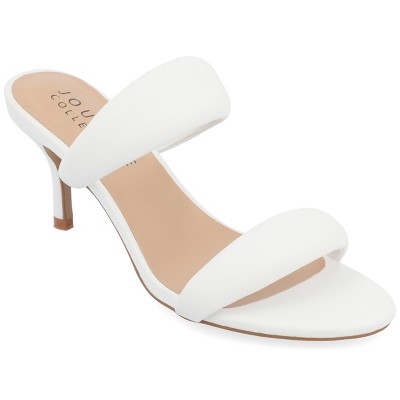 Journee Collection Womens Mellody Light Puff Strap Slip On Open Toe Pumps