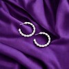Slickblue Women's Hoop Earrings, Twisted Rope Mini Design, Push Back, Night Out Look, Gold/Silver, 1.5" - 3 of 3