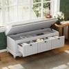 CAVINAS Storage Bench Shoe Rack Classic Storage Bench with Cushioned Seat and 3 Drawers - 2 of 4