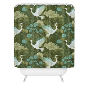 Deny Designs Caroline Okun a Mid Summer Night Crane Shower Curtain - 1 of 3