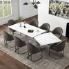 POVISON Modern Luxury Flannel Velvet Dining Chairs Set of 2, Barrel Accent Chairs, Gray - 3 of 4