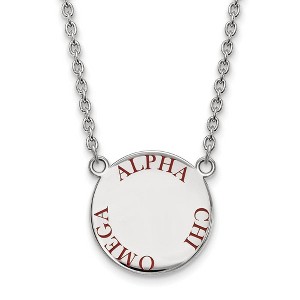 Black Bow Jewelry Sterling Silver Alpha Chi Omega Greek Life Necklace 18 Inch - 1 of 4