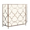 Royal Hampton 50 Inch 3 Panel Metal Fireplace Screen, Quatrefoil Design - 4 of 4
