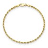 Black Bow Jewelry 2.75mm 10k Yellow Gold D/C Quadruple Rope Chain Anklet, 9 Inch - 2 of 4