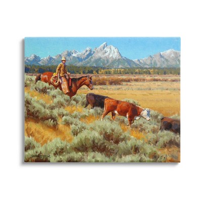 Stupell Industries Western Ranch Horse Cattle Canvas Wall Art