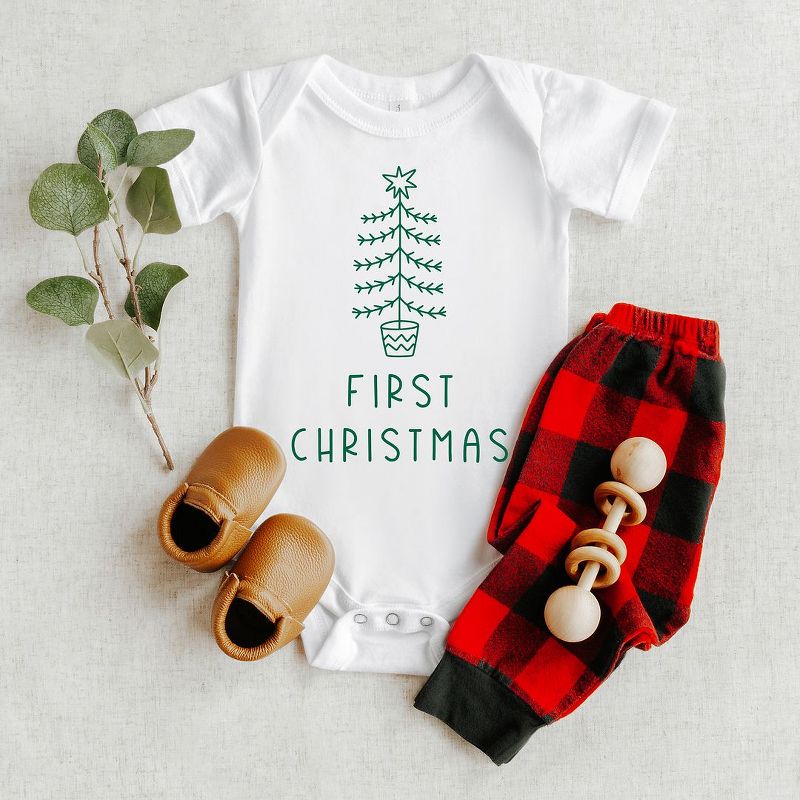 The Juniper Shop First Christmas Tree Baby Bodysuit, 2 of 3