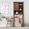 Costway Toilet Storage Rack with Sliding Barn Door & Adjustable Shelves, Rustic Brown - 3 of 4