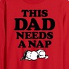 Men's - Peanuts - This Dad Needs A Nap Long Sleeve Graphic T-Shirt - 2 of 4