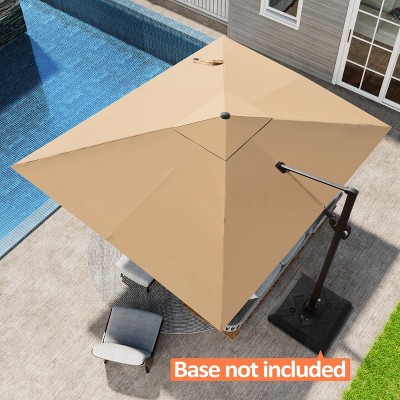 Pellebant 9x10.5FT Cantilever Umbrella Outdoor 360 Degree Rotation Offset Umbrella 6 Heights Adjustable Cantilever Patio Umbrella
