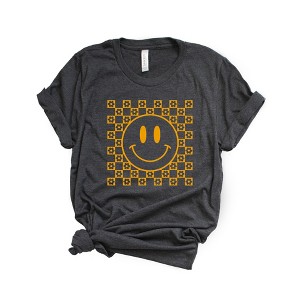 Simply Sage Market Women's Mustard Smiley Face Short Sleeve Graphic Tee - 1 of 2