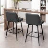 Gray Bar Height Swivel Bar Stool, Set of 2, 360° Swivel Upholstered Bar Stool - 4 of 4