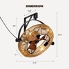 25 in. Boho Wall Mounted Ceiling Fan with Lights and Remote, Woven Caged Fan with Lights for Indoor Covered Outdoor - 3 of 4