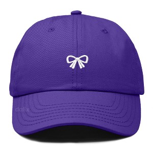 Dalix Bow Embroidered Coquette Cotton Summer Cute Outdoor Baseball Cap Dad Hat Womens - 1 of 4