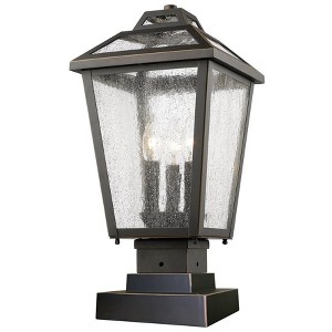 Bayland 3-Bulb Outdoor Fixture - 18.5" Oil Rubbed Bronze Aluminum with Seedy Glass Shade - 1 of 1