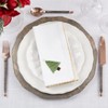 Saro Lifestyle Oh Christmas Tree Whip Stitch Napkin (Set of 4), 18", White - 4 of 4
