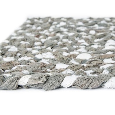 Handmade Gray Braided Cotton Stripe 6x9 Indoor Rug