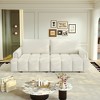 90.2'' Teddy Fabric 3-in-1 Convertible 4-Seater Sofa Bed with Hidden Storage and Deep Seats - 4 of 4