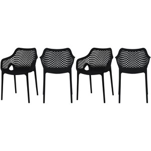 Meridian Furniture Mykonos Black Outdoor Patio Dining Chair (Set of 4) - 1 of 4