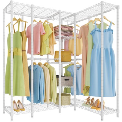 Vipek L6e Garment Rack Heavy Duty L Shaped Clothing Rack Portable Corner  Closet Metal Freestanding Wardrobe : Target