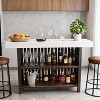 Coucheta 63-inch Modern Farmhouse Bar Table with 2-Tier Storage & Footrest, Wooden Counter Height Pub Table for Kitchen Dining Room - 3 of 4