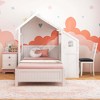 Costway Twin House Bed with Desk & Chair with 2 Drawers Windmill Fence & Headboard for Teens - 4 of 4