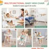 Foldable High Chairs for Toddlers 1-3 Years Old, Easy Clean High Chair w/ Removable Tray, Lightweight Folding Chair w/5-Point Safety Harness - 2 of 4