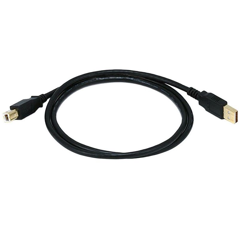 Monoprice USB 2.0 Cable - 3 Feet - Black | USB Type-A Male to USB Type-B Male, 28/24AWG with Ferrite Core, Gold Plated, 4 of 7
