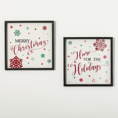 20"h Sullivans Holiday Snowflake Wall Decor - Set Of 2, Multicolored ...