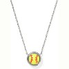 Softball Pendant Necklace Chartreuse Magnesite Stone Jewelry for Women GOLD-PLATED-One Size - 4 of 4