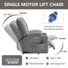 Gray Chenille Large Power Lift Recliner Chair with Massage and Heat 2 Steel Cup Holders for Elderly - 3 of 4