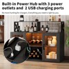 Home Bar Liquor Cabinet, Wine Bar Cabinet with LED Light, Wine Rack and Glass Holder - 3 of 4