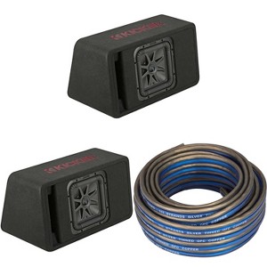 Kicker (2) 45VL7R102 Single 10" L7R Loaded Vented Enclosure - 500 Watts RMS w/ Speaker Wire Bundle - 1 of 4