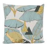 Northlight 17" Square Tropical Banana Leaf Indoor Throw Pillow - Green/Yellow