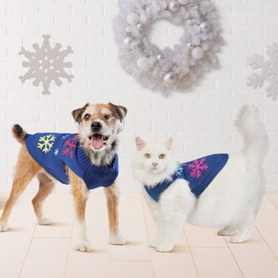 Snowflakes Dog and Cat Sweater Knit - Wondershop™ Navy Blue