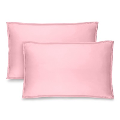 Solid Light Pink Microfiber Standard Pillow Sham Set By Bare Home : Target