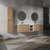 SEVOBAL Bathroom Storage Cabinets, Separate Side Cabinet, 2 Floating Bathroom Cabinets with Soft-Close Hinges, Brown, 71.1"*18.13"*19.3" - 2 of 4